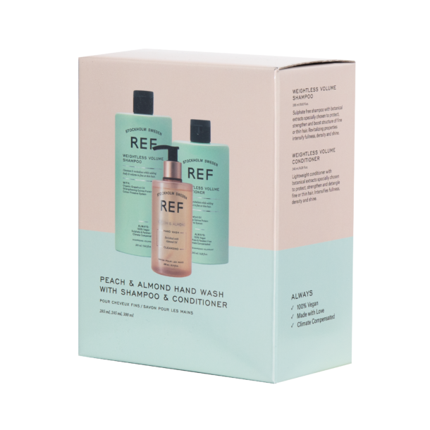 REF Gaveske Weightless Volume Sh+Con, Peach and Almond Hndsbe