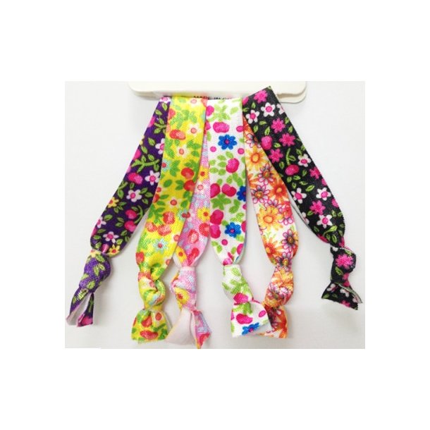 Hrbnd / Hrelastik Flower, 6 stk